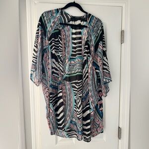 Express‎ Colorful Zebra Print Kimono